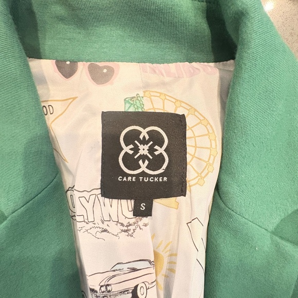 Care Tucker Morrison Interlock Blazer Ivy Green Gold Buttons - Picture 5 of 6